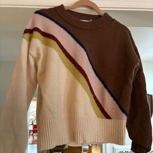 LUSH Wave Multicolor Stripe Fuzzy Sweater--Medium